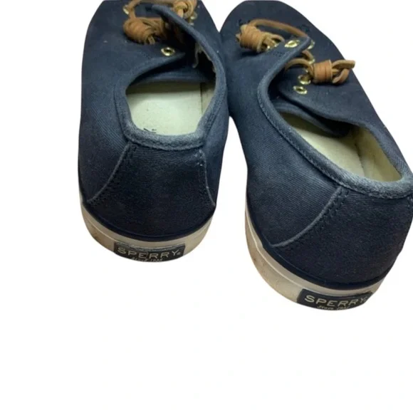 Sperry Navy Blue Sneakers with Tan Laces - Picture 4 of 5